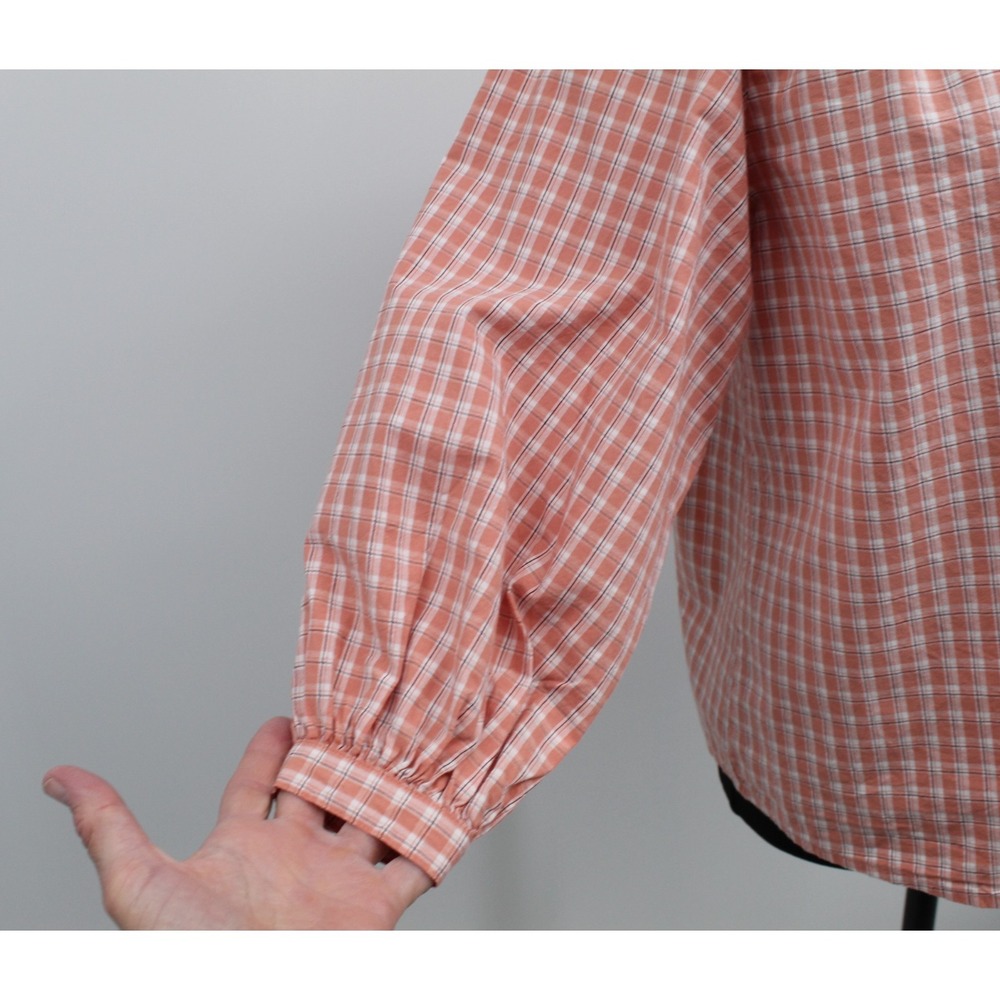 Levi's XSmall Top Lainey Blouse Mona Plaid Terra Cotta Orange 100% cotton EXC - Picture 6 of 10